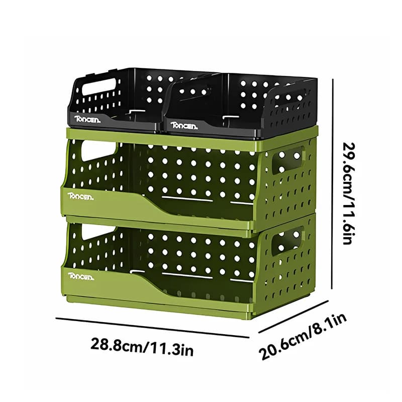 3-Tier Stackable Desk Organizer with Compartments