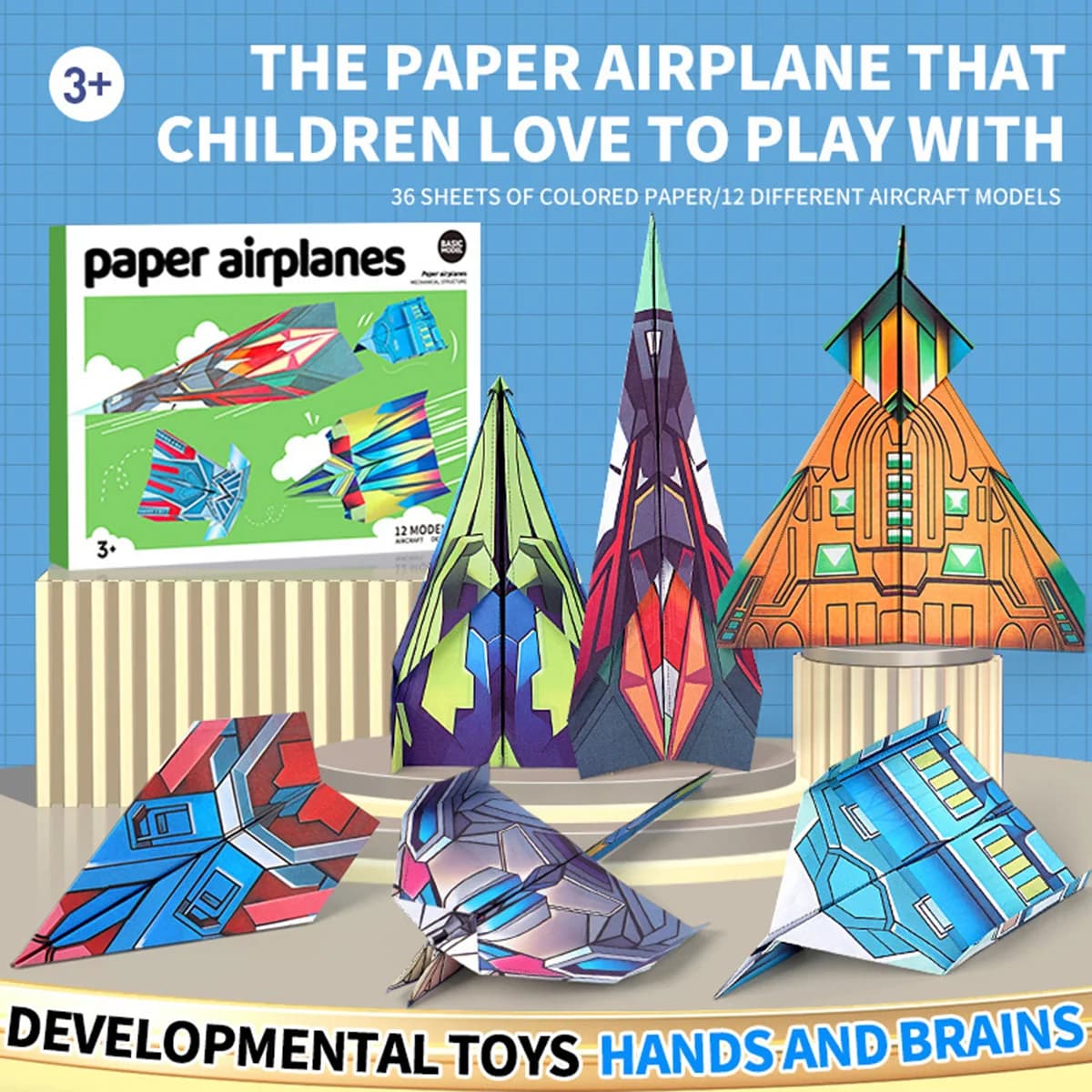 Paper Airplane Kit with 12 Classic Designs