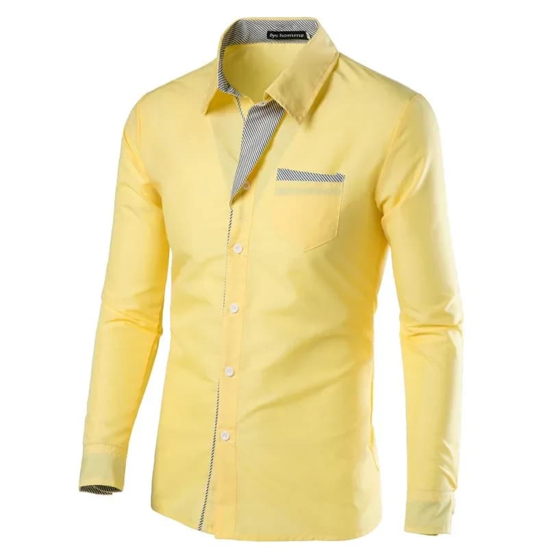 Men's Slim-Fit Long Sleeve Business Shirt