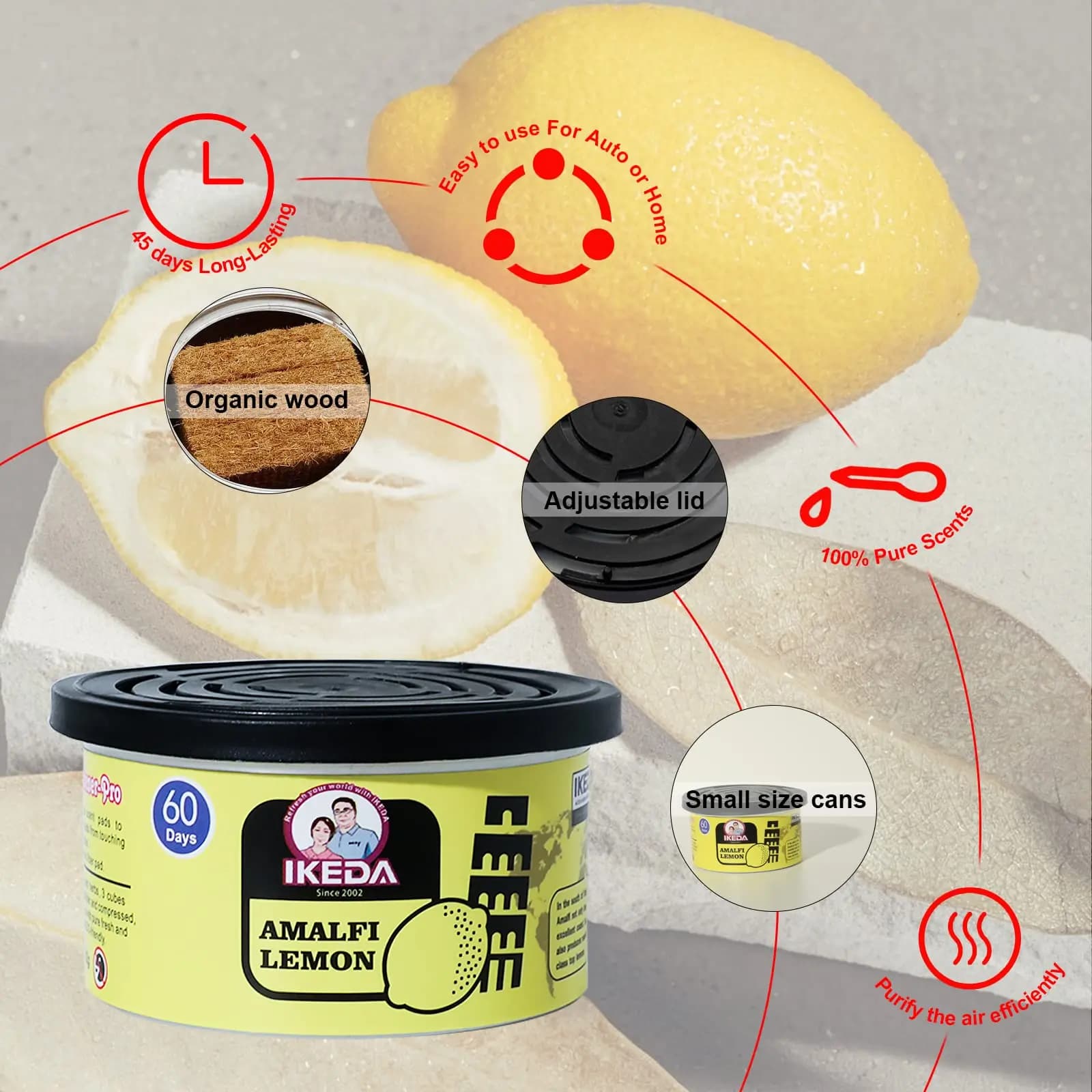 Lemon Scent Organic Car Air Freshener