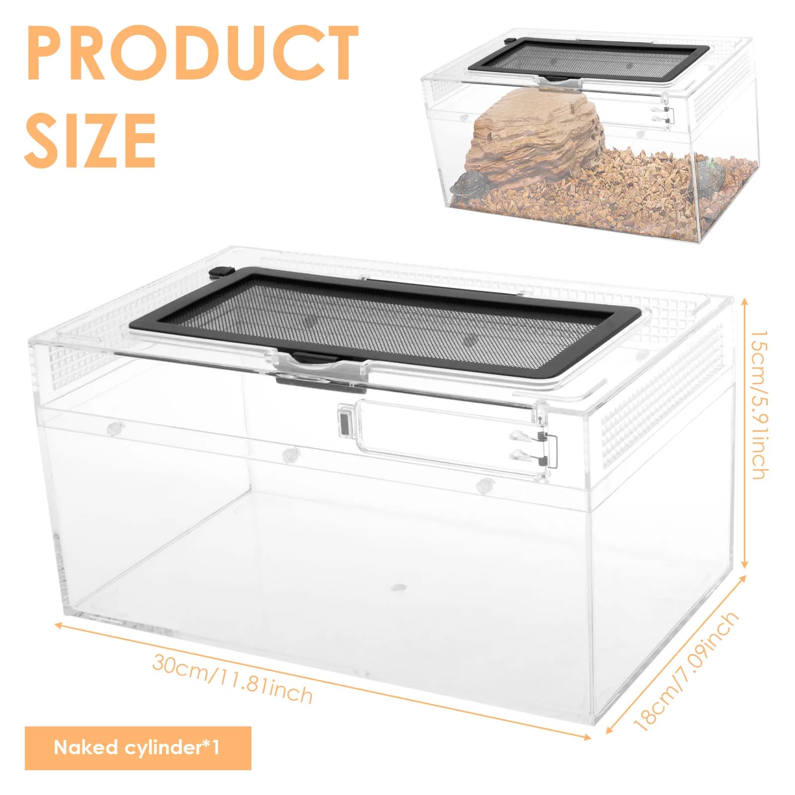 Reptile Terrarium Transparent Breeding Box Tank