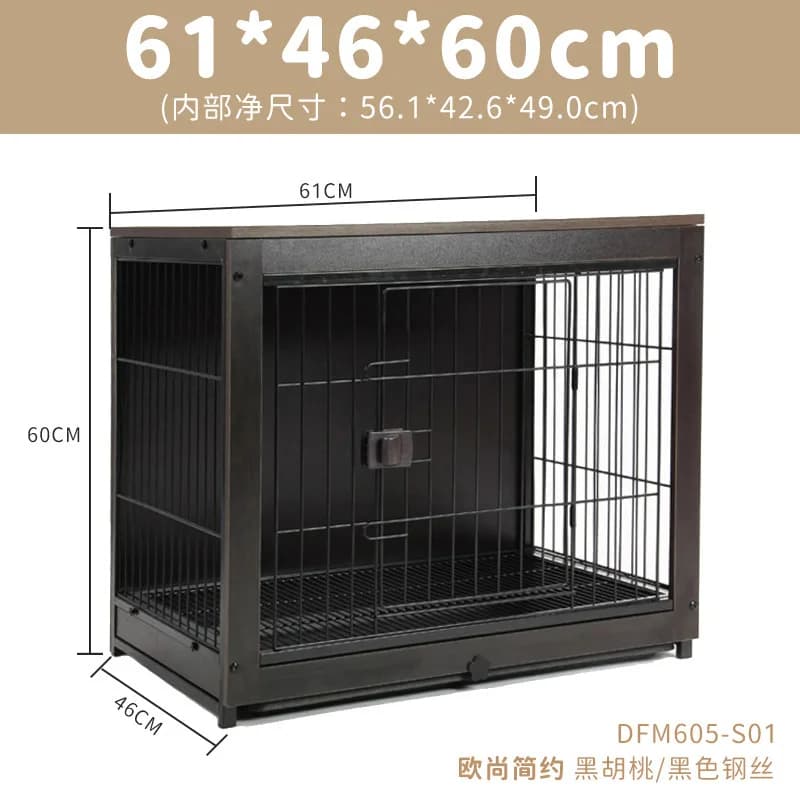 Wooden Dog Crate with Litter Box Pen