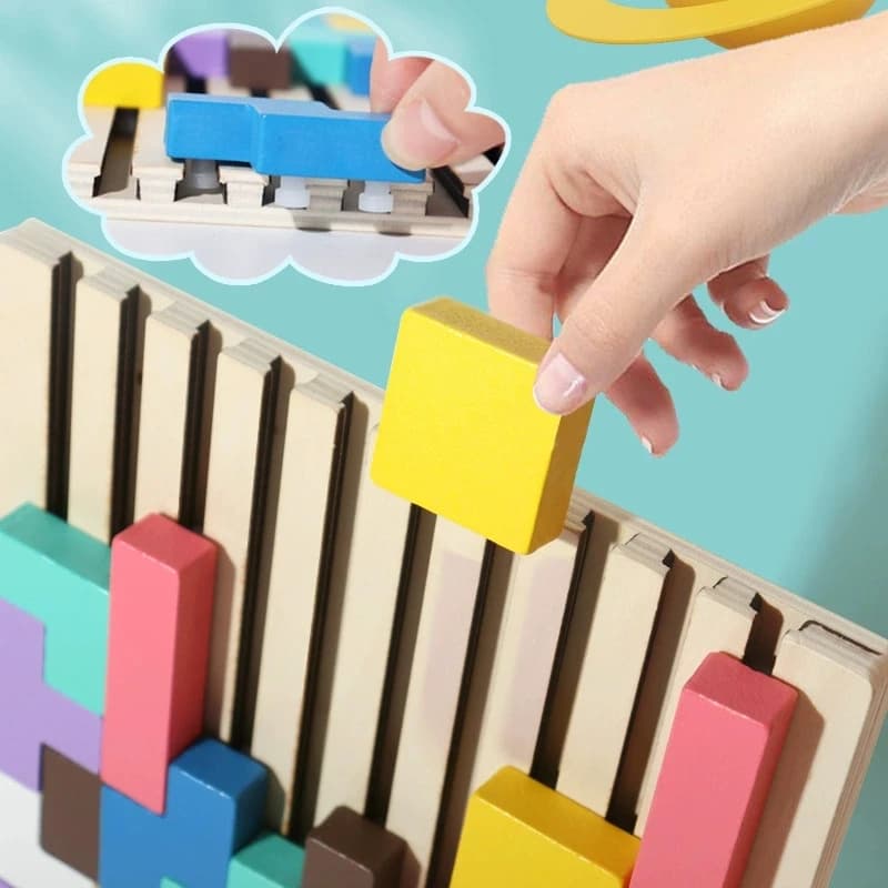 Wooden 3D Russian Blocks Puzzle Toy