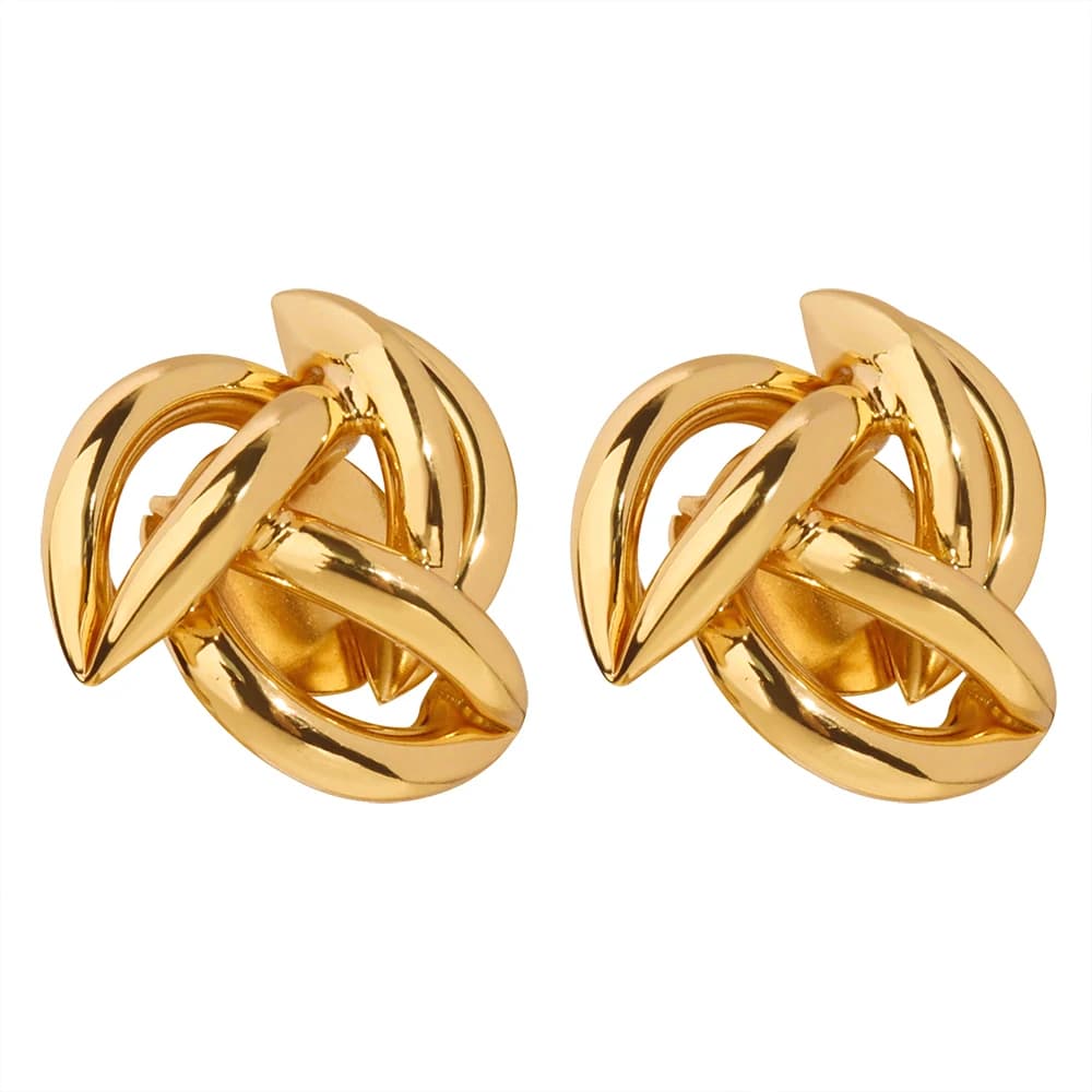 Small Metal Knot Twist Stud Earrings