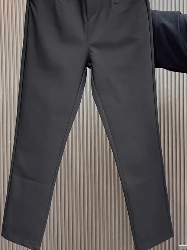 Black Straight-Leg Trousers