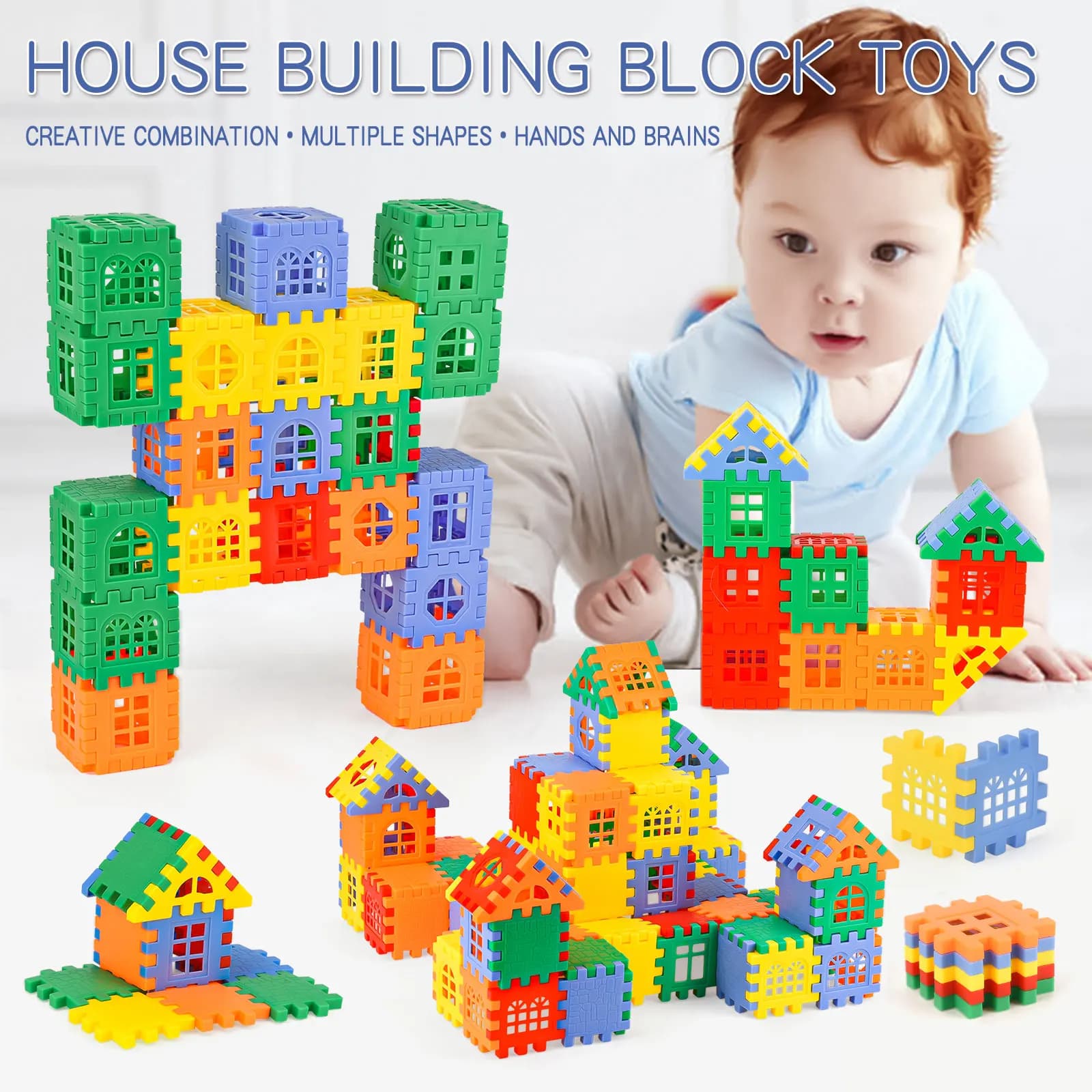 Multicolored Plastic Block Building Set