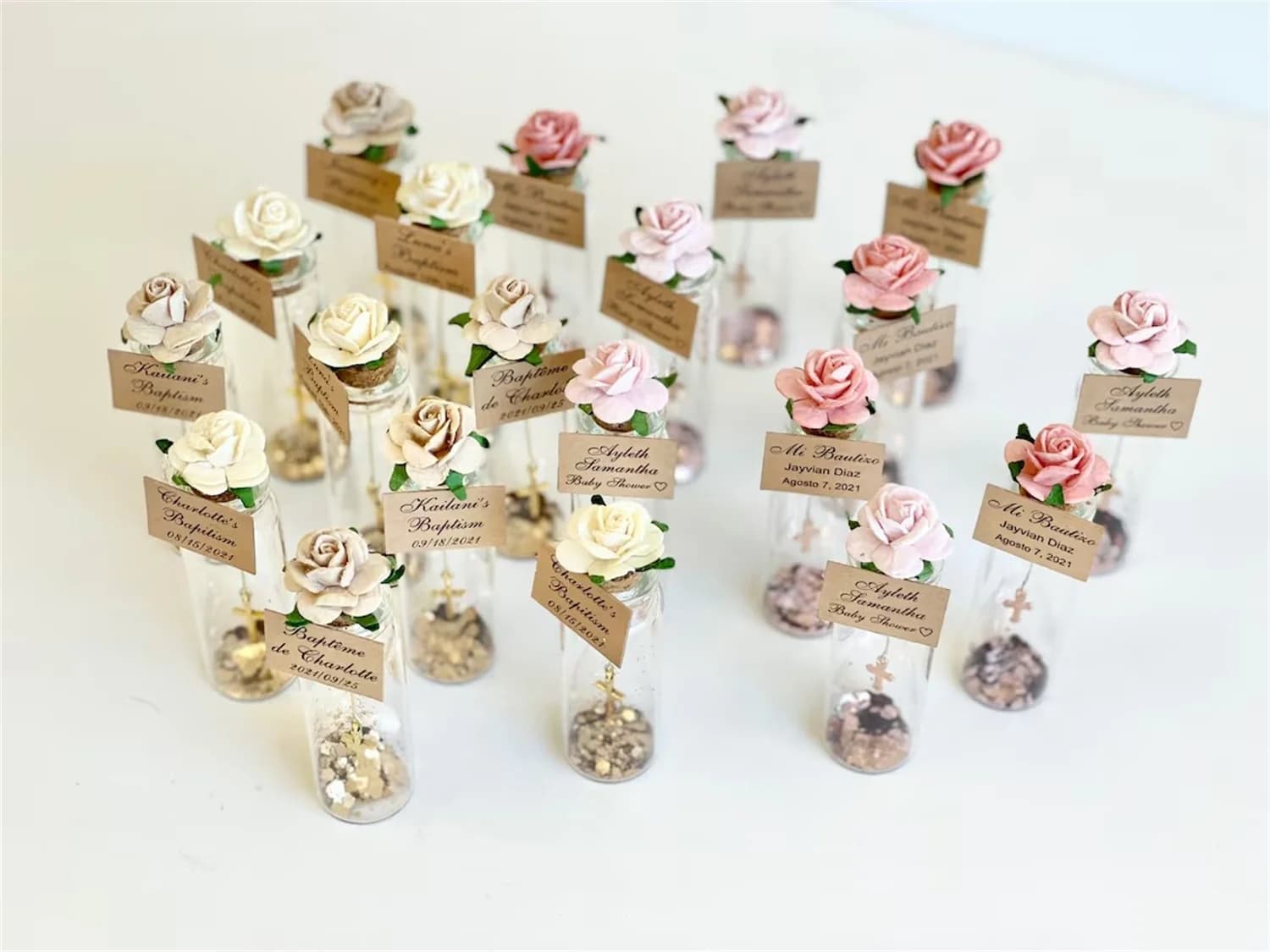 Personalized Glass Dome Rose Favors