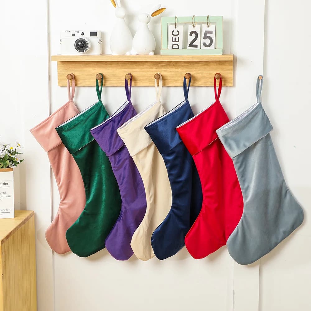 Velvet Christmas Stocking for Kids