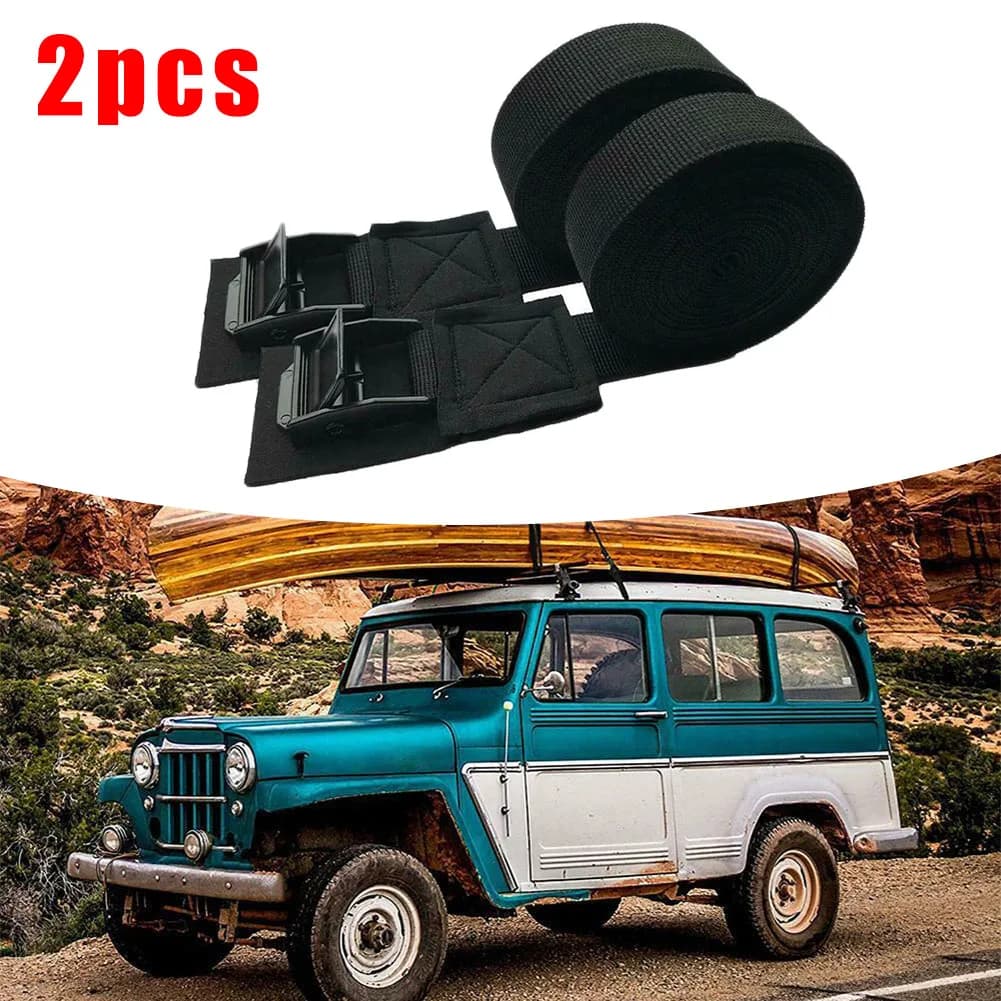 2pcs New 300cm*2.5cm Black Tie Down Strap Strong Ratchet Belt Luggage Bag Cargo Lashing With Metal Buckle Dropshipping