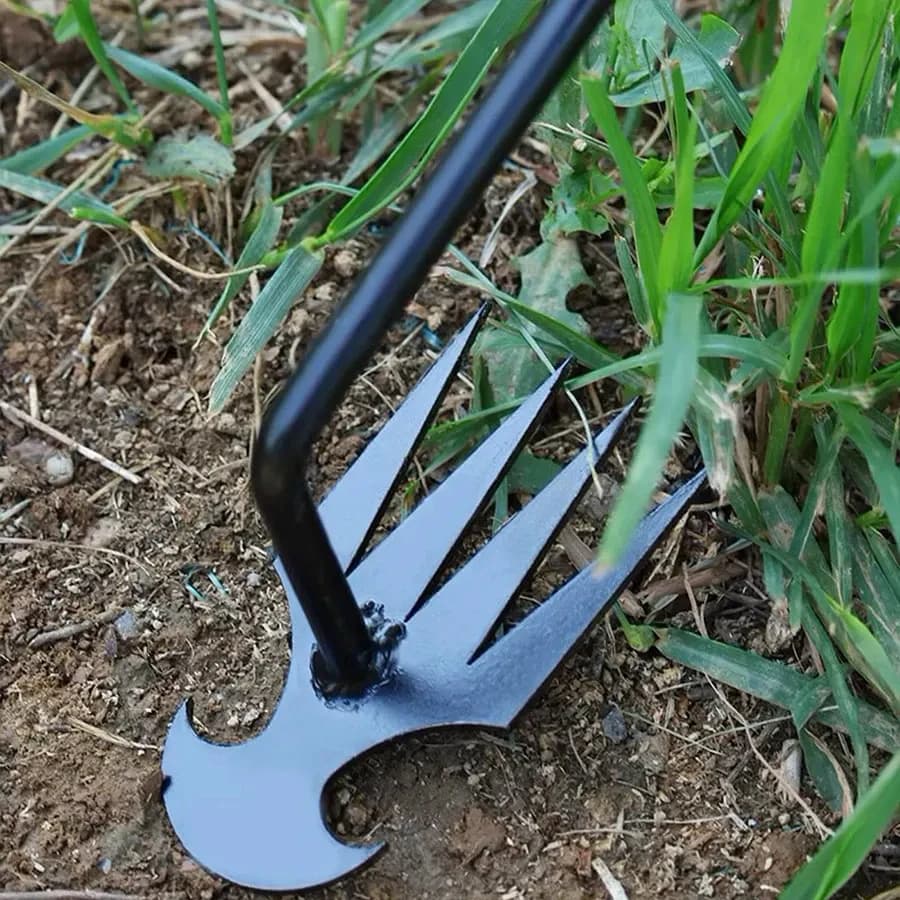 4-Tine Steel Garden Weeding Tool