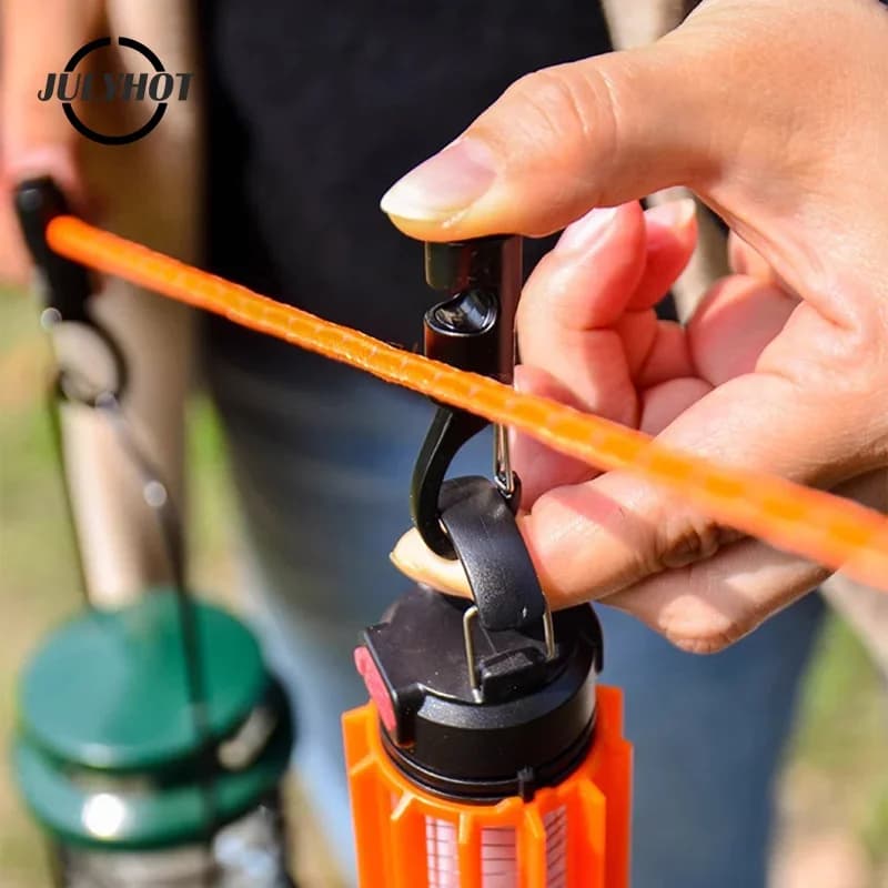 2PCS Camping Gear Durable Aluminum Alloy Tent Windproof Rope Hanger For Outdoor Camping Travel Kit Survival Buckles