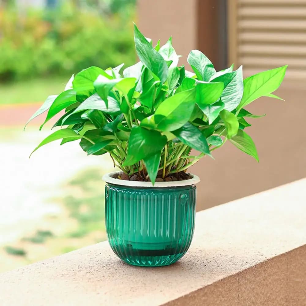 Garden Decoration Self-watering Flower Pot Plant with Drainage Holes Hanging Flower Pots with Chain Lazy Planter Home Decor