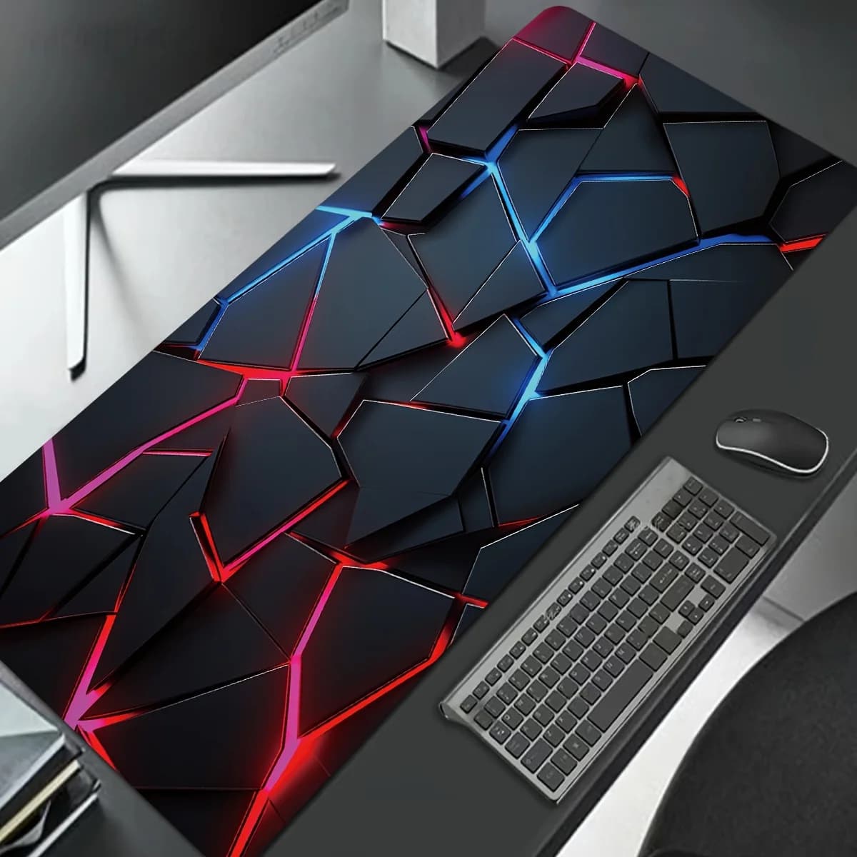 Large Gaming Mouse Pad 90x40 Red Blue Gradient