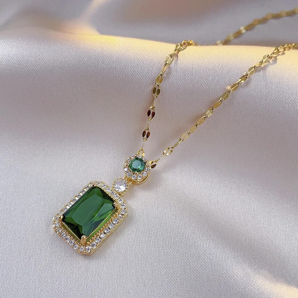 Square Rhinestone Jewelry Set