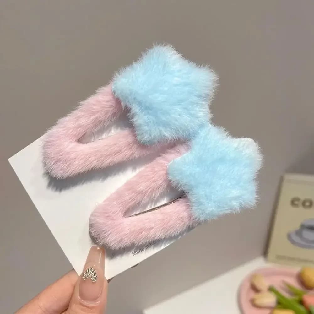 Plush Star Hair Clip Barrettes