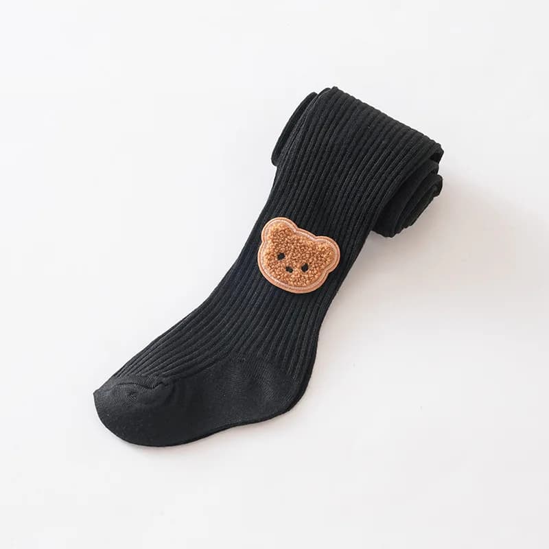 Bear Embroidery Cotton Baby Tights