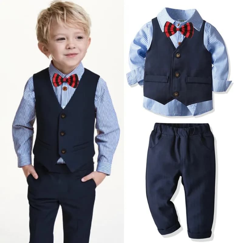 Kids Solid Formal Cotton Suit 1-6 Years