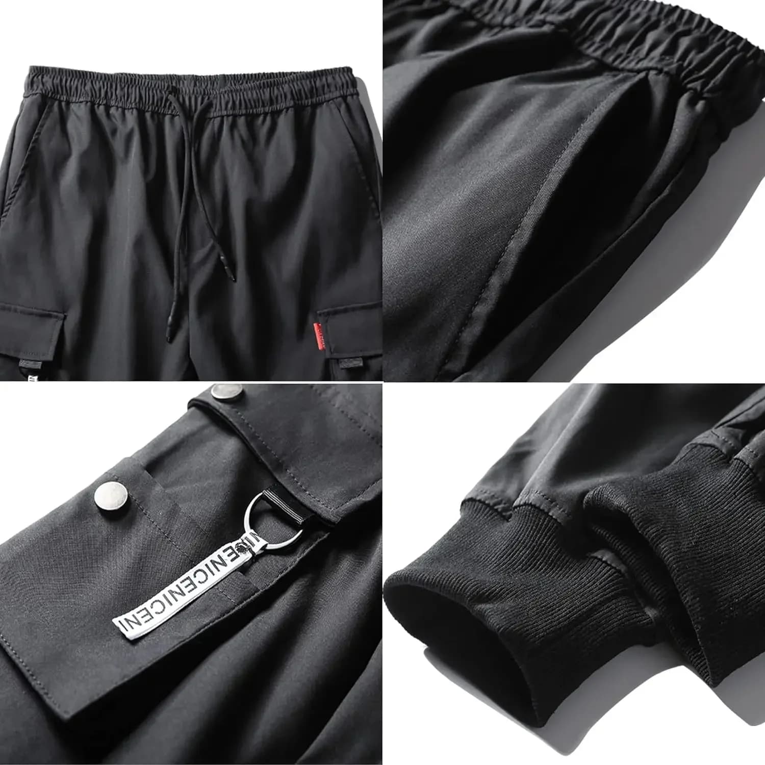 Black Elastic Ankle Sports Pants for Women