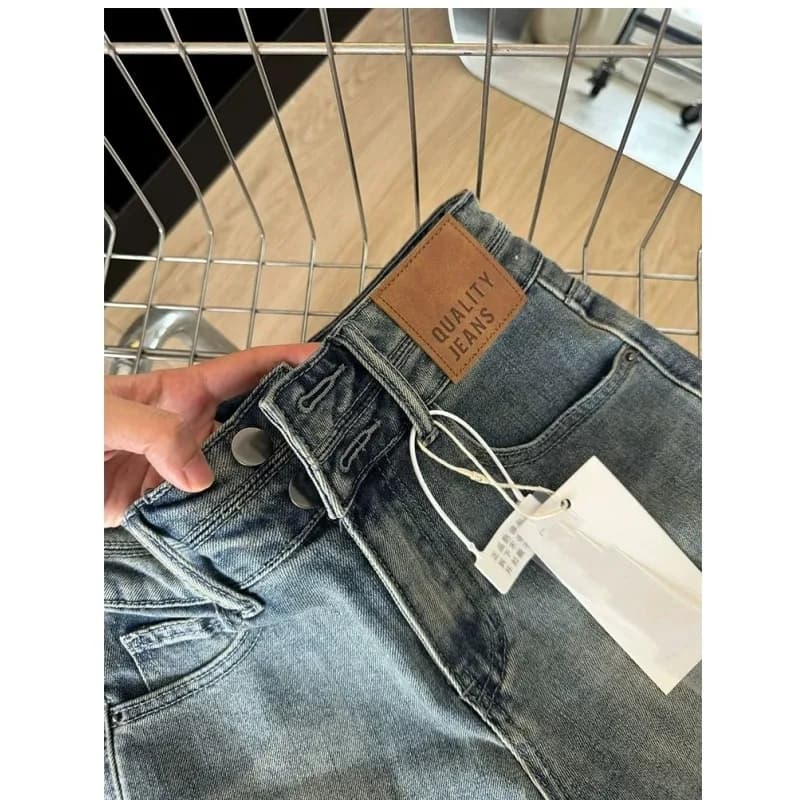 High Waist Stretch Denim Shorts