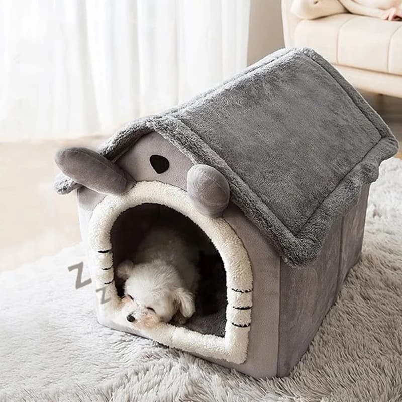 Indoor Soft Pet Bed Tent House with Removable Cushion