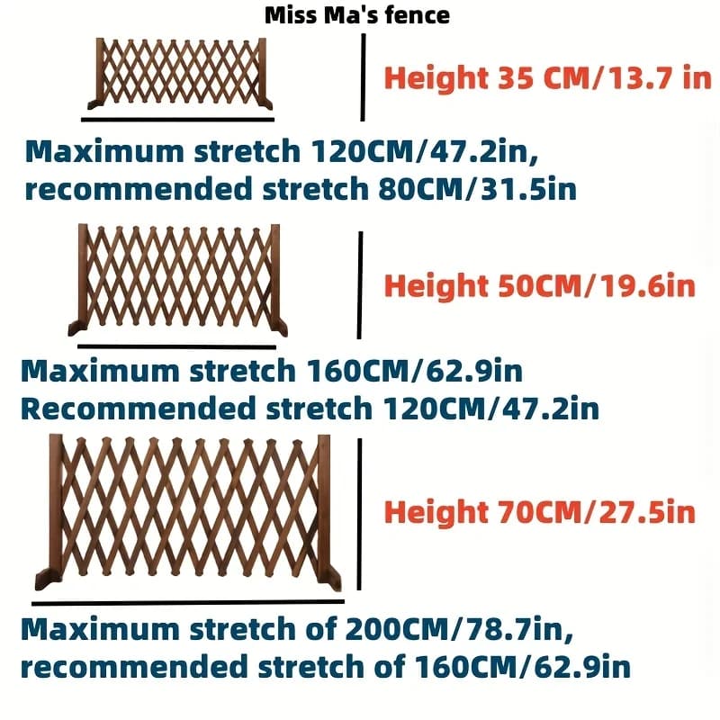 Wooden Pet Fence with Retractable Gate