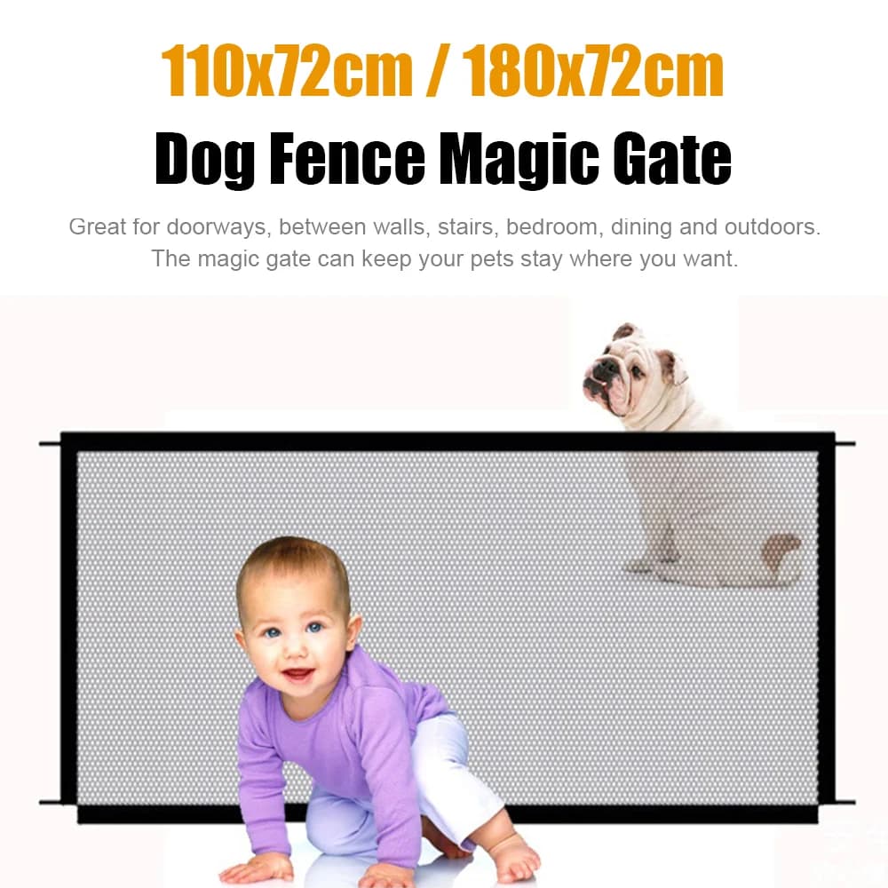 Foldable Pet Safety Gate with Mesh