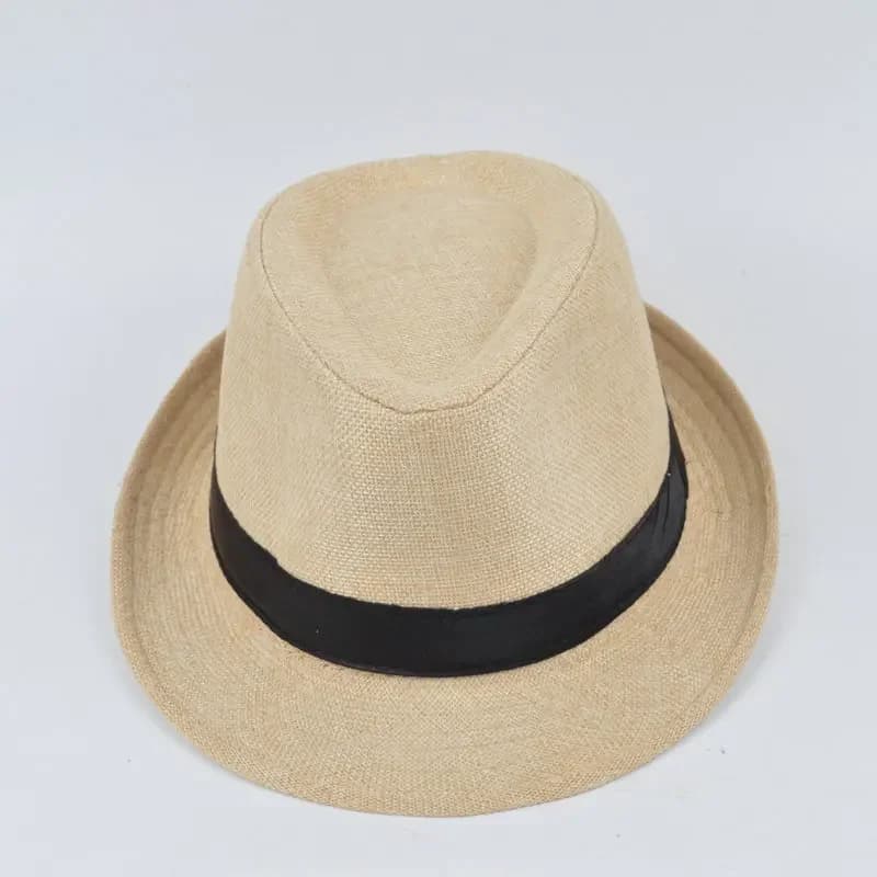 Men's Fedora Hat Cotton Linen Blend