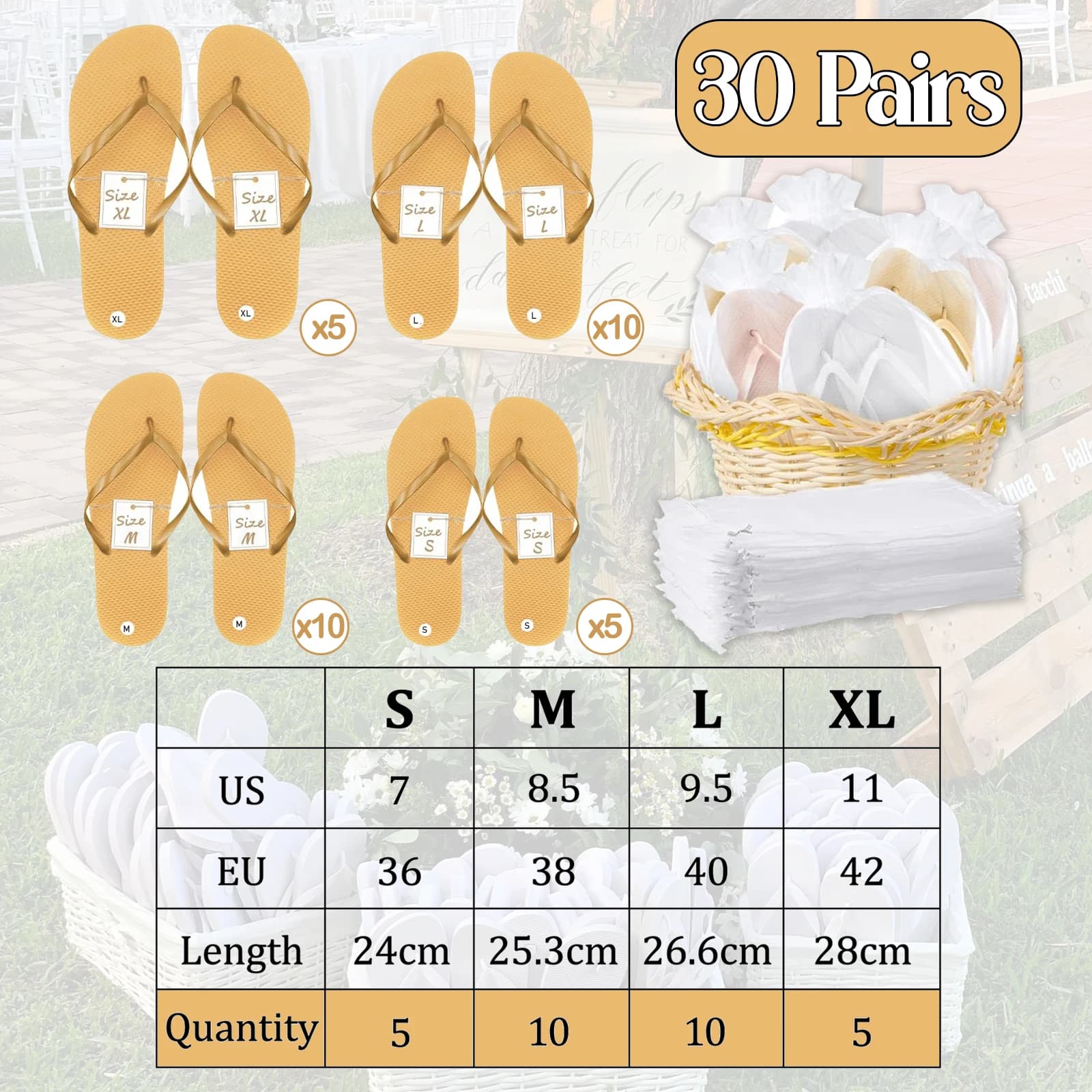 Bulk Flip-Flops for Wedding and Party Guests