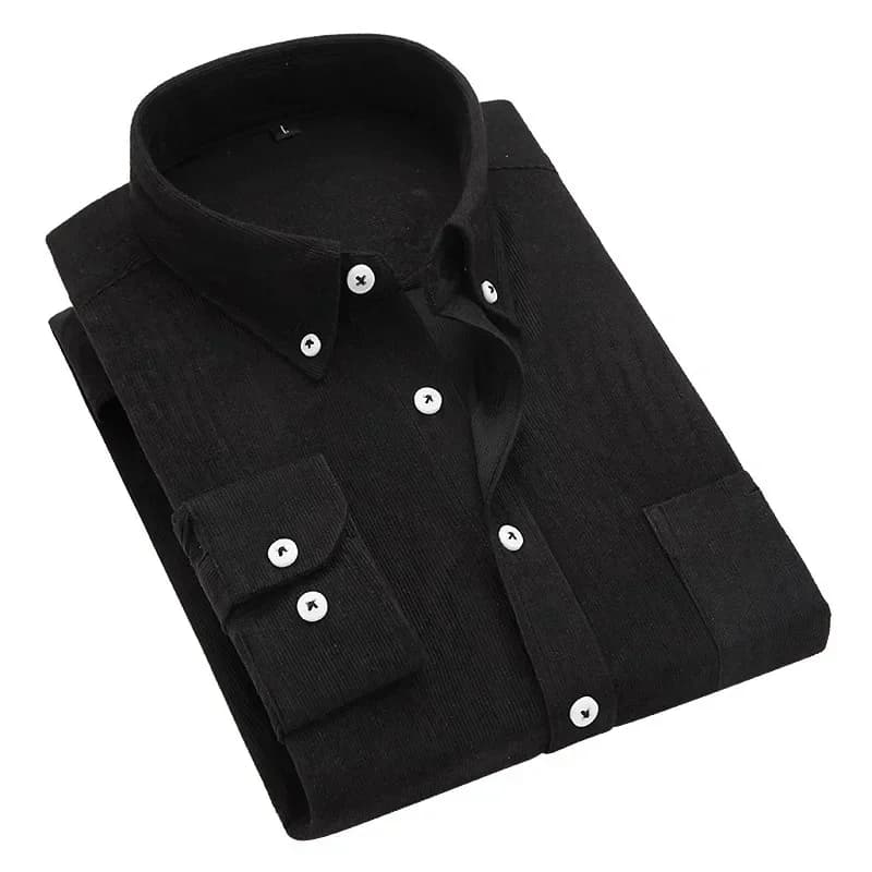 Men's Corduroy Striped Long Sleeve Shirt