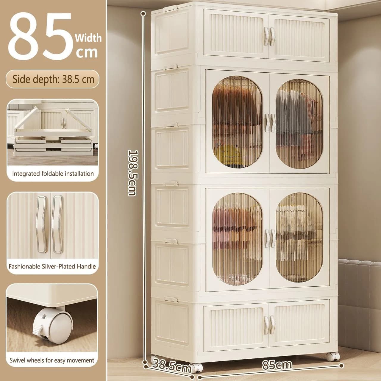 Children's Folding Wardrobe Storage Cabinet