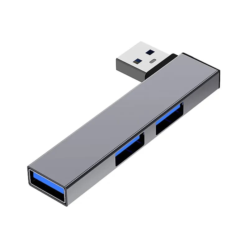 USB Hub, 3-Port Aluminum USB Hub with USB 2.0 Port and USB 3.0 Port, USB Splitter, USB Extender for Laptop, PC, Flash Drive, HDD