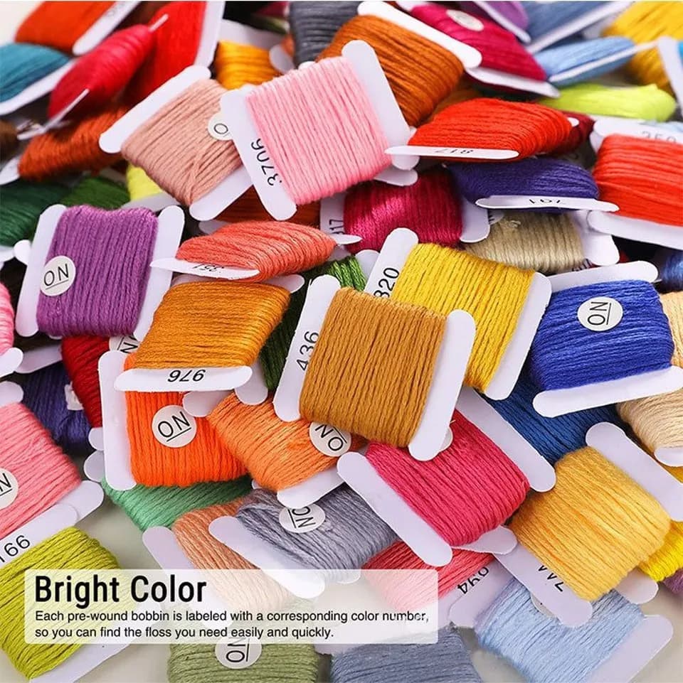 150-Color Embroidery Floss Set with Storage Box