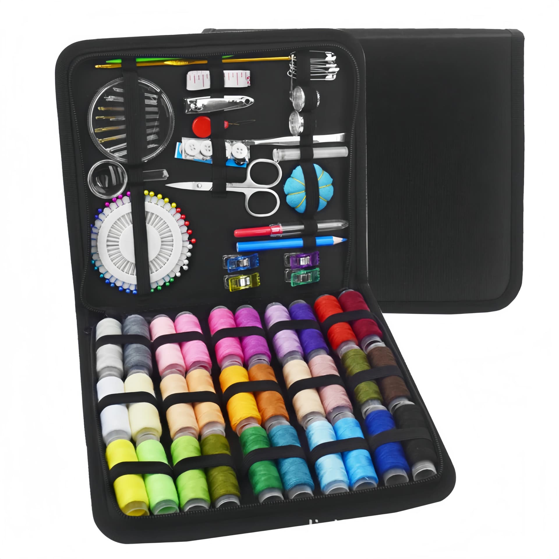 Sewing Kit Complete Set with Threads Needles Scissors Tape Measure Buttons and More for DIY Handcraft Projects Home and Travel