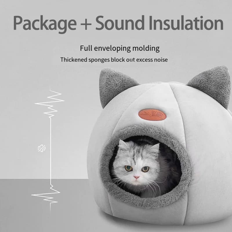 Winter Cat Bed Semi-Enclosed Cave