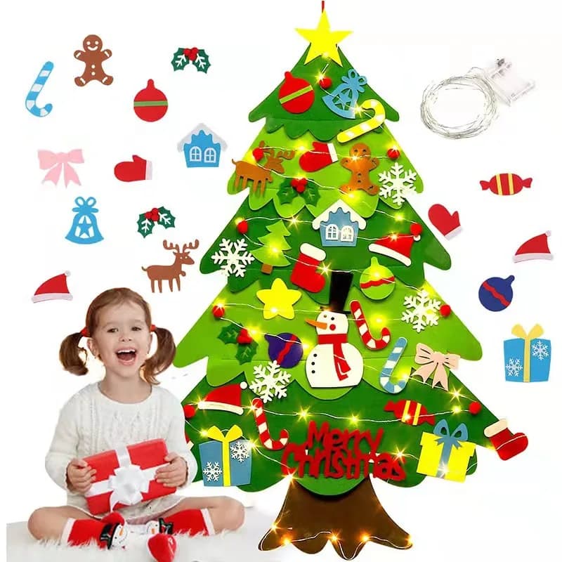 DIY Felt Christmas Tree Wall Hanging Set