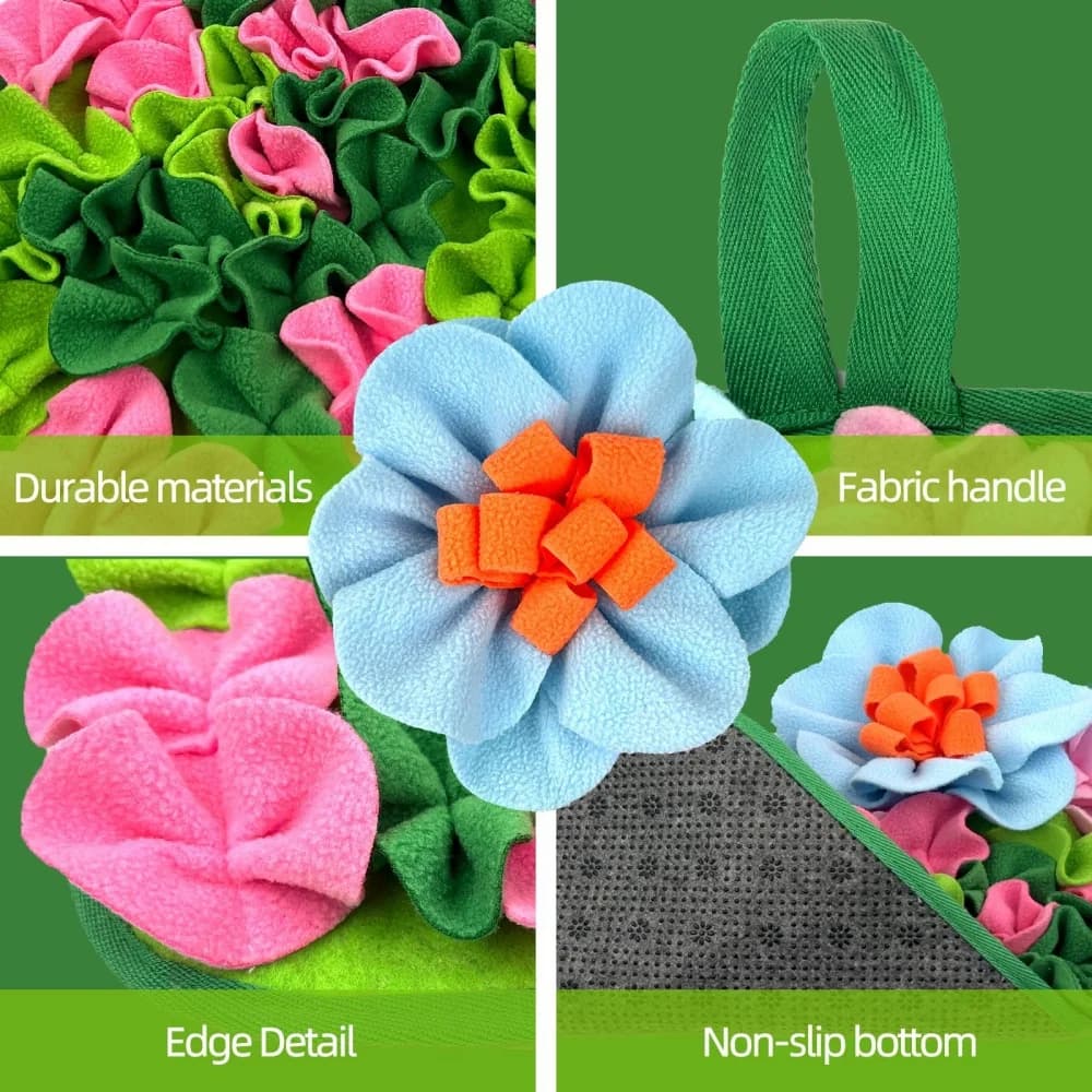 Small Animal Feeding Mat with Floral Design
