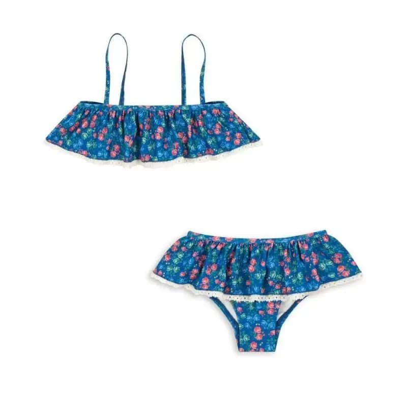 New Kids Swimwear 2026 Summer Floral Printed Girl Swimsuit Beach Wear Bathing Suit Baby Bikinis Set Clothes