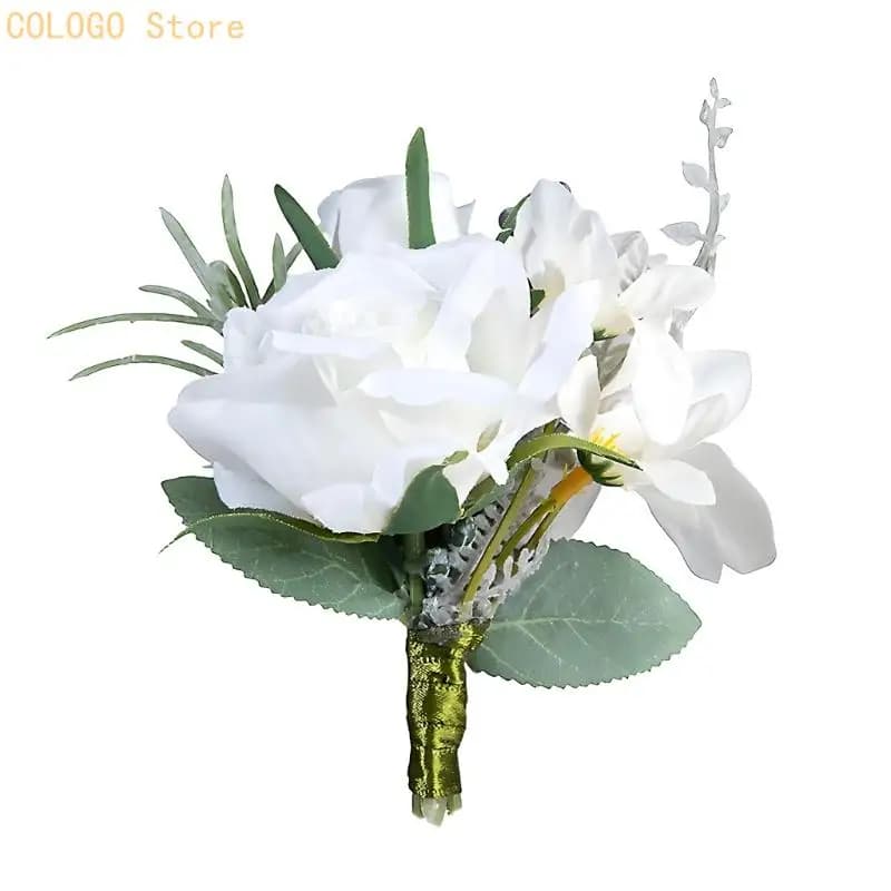 Silk Rose Corsage with Greenery