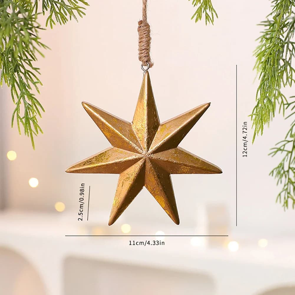 Wooden Acorn and Star Christmas Ornaments