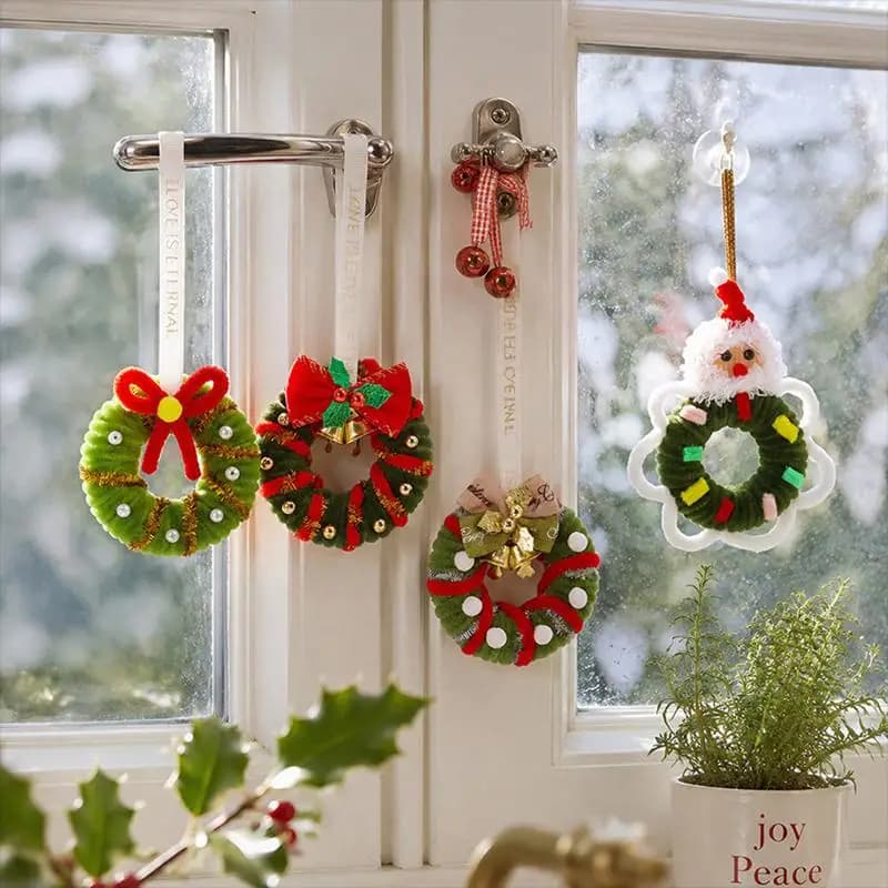 Mini Handmade Christmas Wreath Ornaments