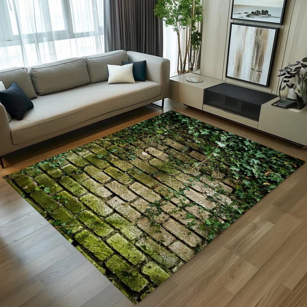Realistic Moss Flannel Floor Mat