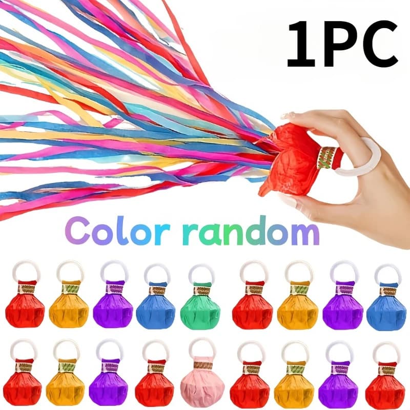 Hand Throw Ribbon Confetti Poppers Party Pack