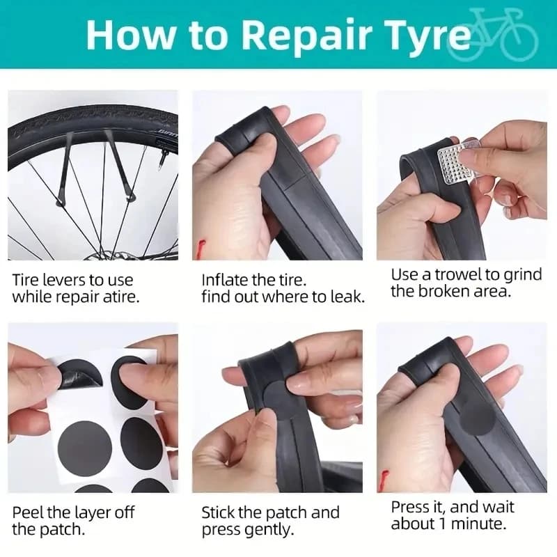 Bike Repair Tool Kit with Pump and Patch