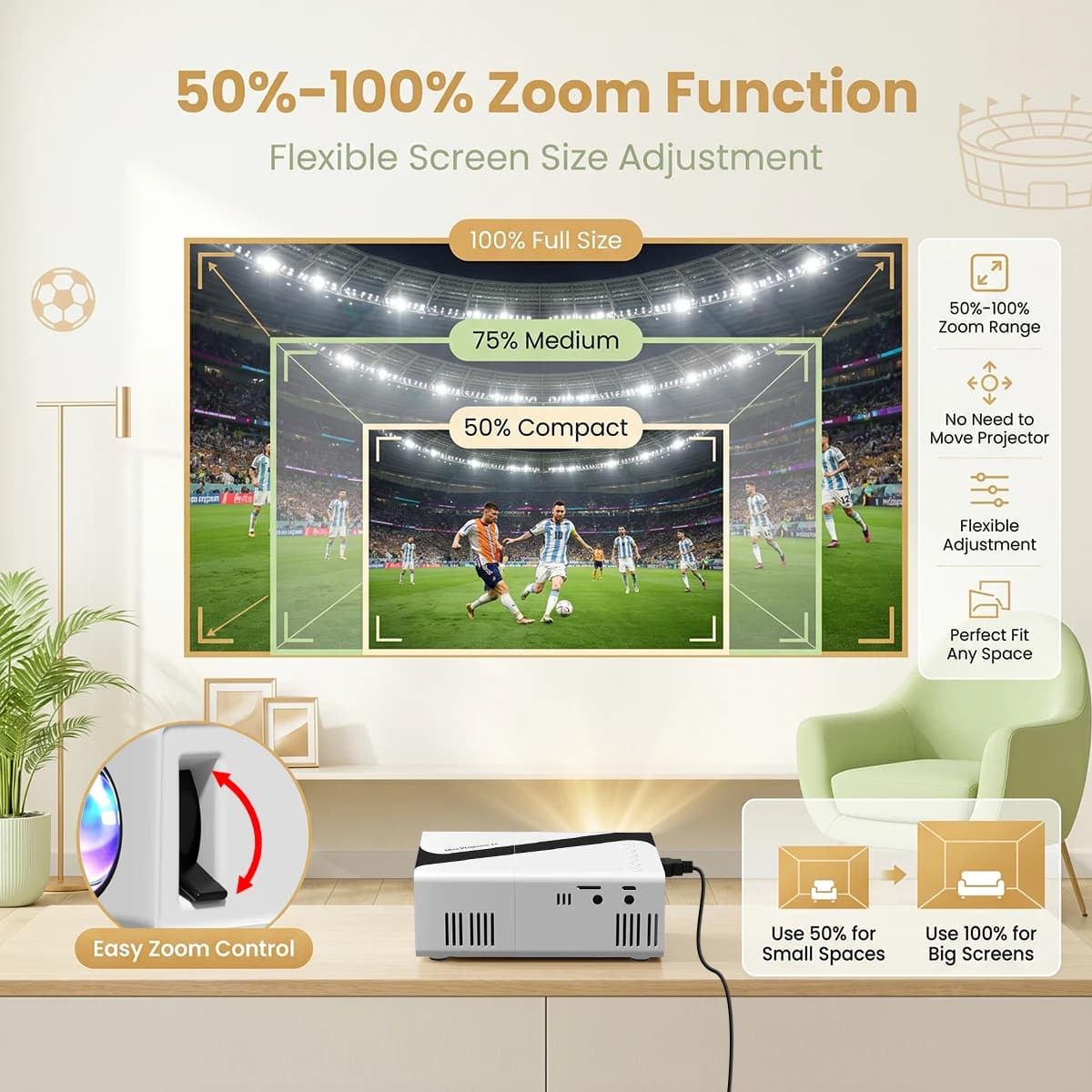 Portable 4K Projector with 720P Native Resolution