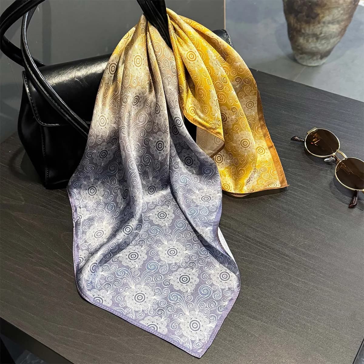 Scarf 100% Silk Bandana Women Square Scarves High Quality Mulberry Wrap Kerchief Fashion Spring Headband Luxury Hijab Shawls