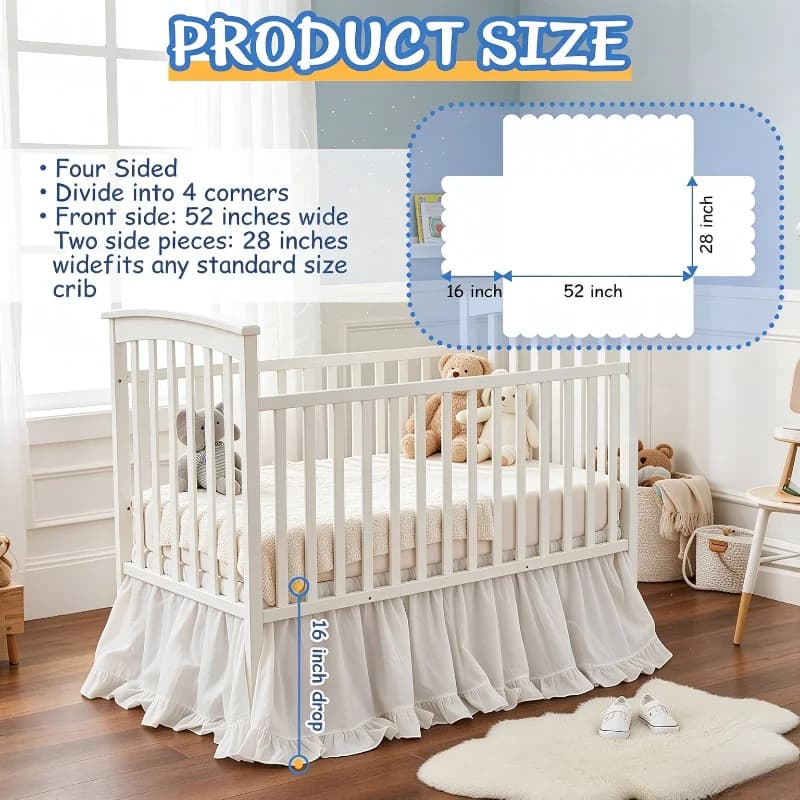 Crib Skirt with 16 Inch Drop