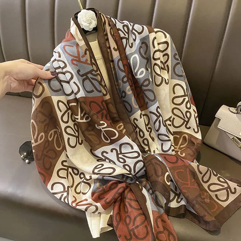 Lightweight Cotton Linen Long Scarf Wrap