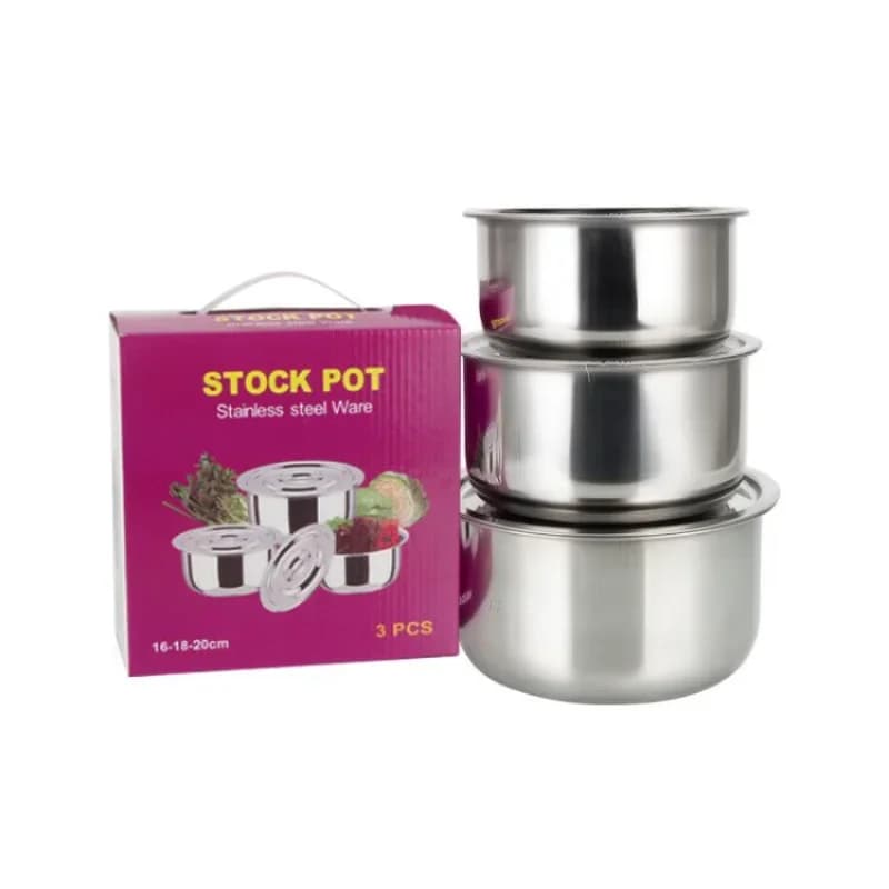 Stainless Steel Soup Pot Set with Lids