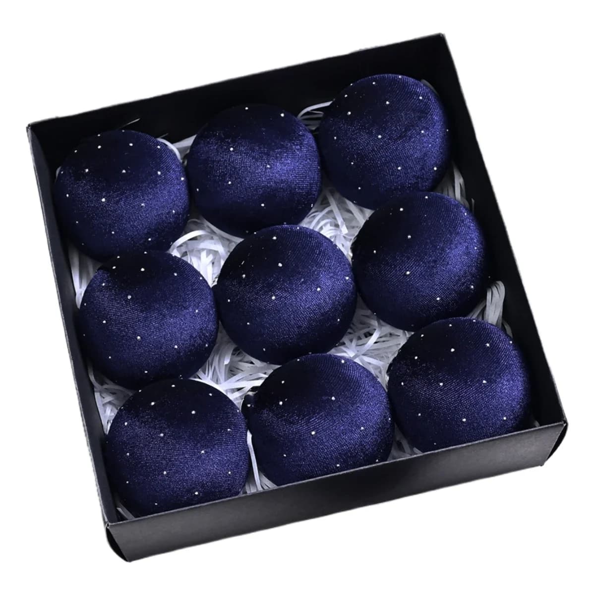 Velvet Christmas Ornaments Set of 9