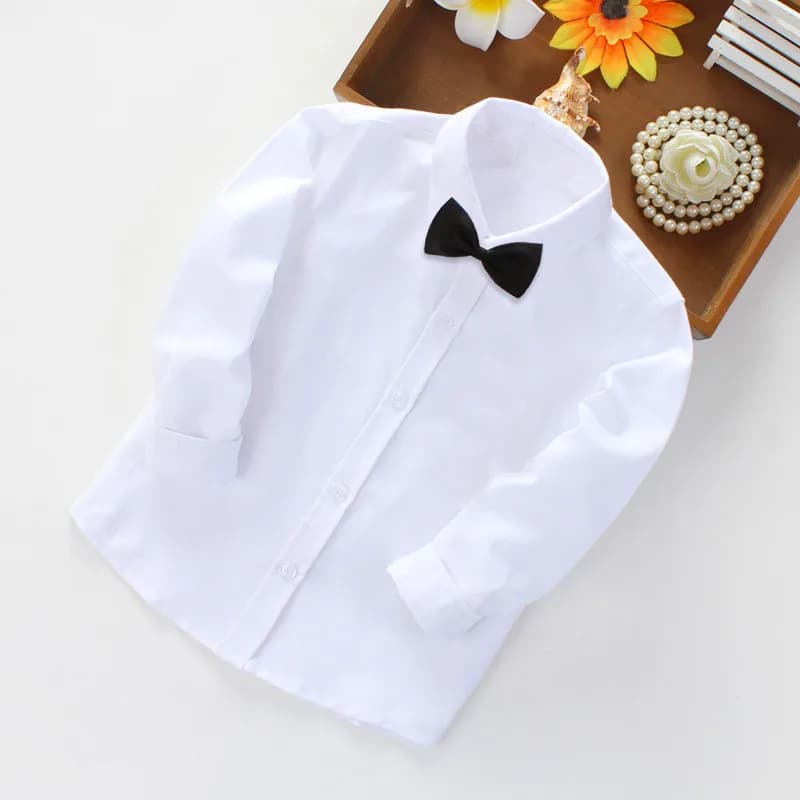 White Cotton Polo Shirt for Boys